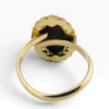 Hand carved mother of pearl cameo ring in 12K gold filled Victorian Revival setting