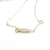 Art Deco Czech Rose Wine Glass Lavalier Necklace Silver Floral Filigree