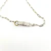 Art Deco Czech Rose Wine Glass Lavalier Necklace Silver Floral Filigree