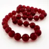 Vintage Cherry Amber Lucite Bead Necklace 30 Inch Statement Strand