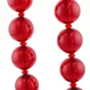Vintage Cherry Amber Lucite Bead Necklace 30 Inch Statement Strand