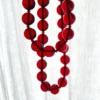 Vintage Cherry Amber Lucite Bead Necklace 30 Inch Statement Strand