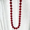 Vintage Cherry Amber Lucite Bead Necklace 30 Inch Statement Strand