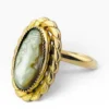 Hand carved mother of pearl cameo ring in 12K gold filled Victorian Revival setting