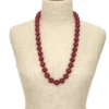 Vintage Cherry Amber Lucite Bead Necklace 30 Inch Statement Strand