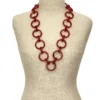 Vintage Faux Tortoise Celluloid Link Necklace Art Deco Statement
