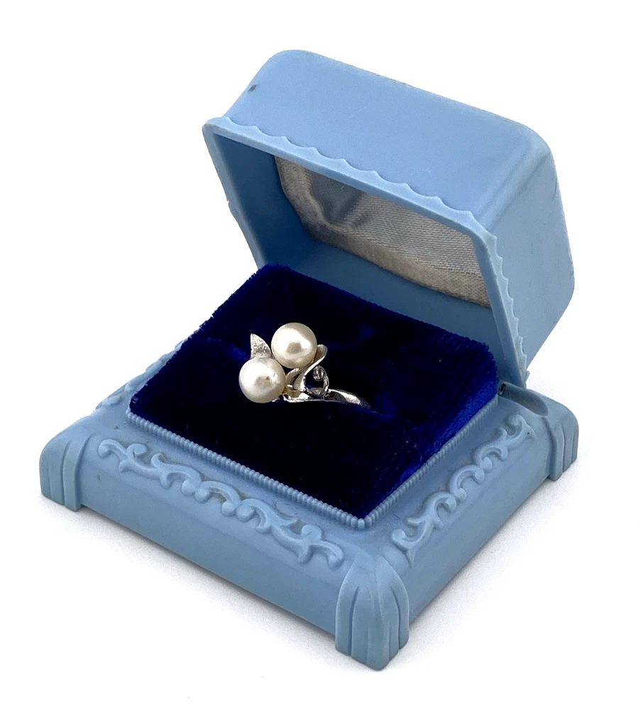 Vintage Alston Blue Ring Presentation Box Made in USA c1950s