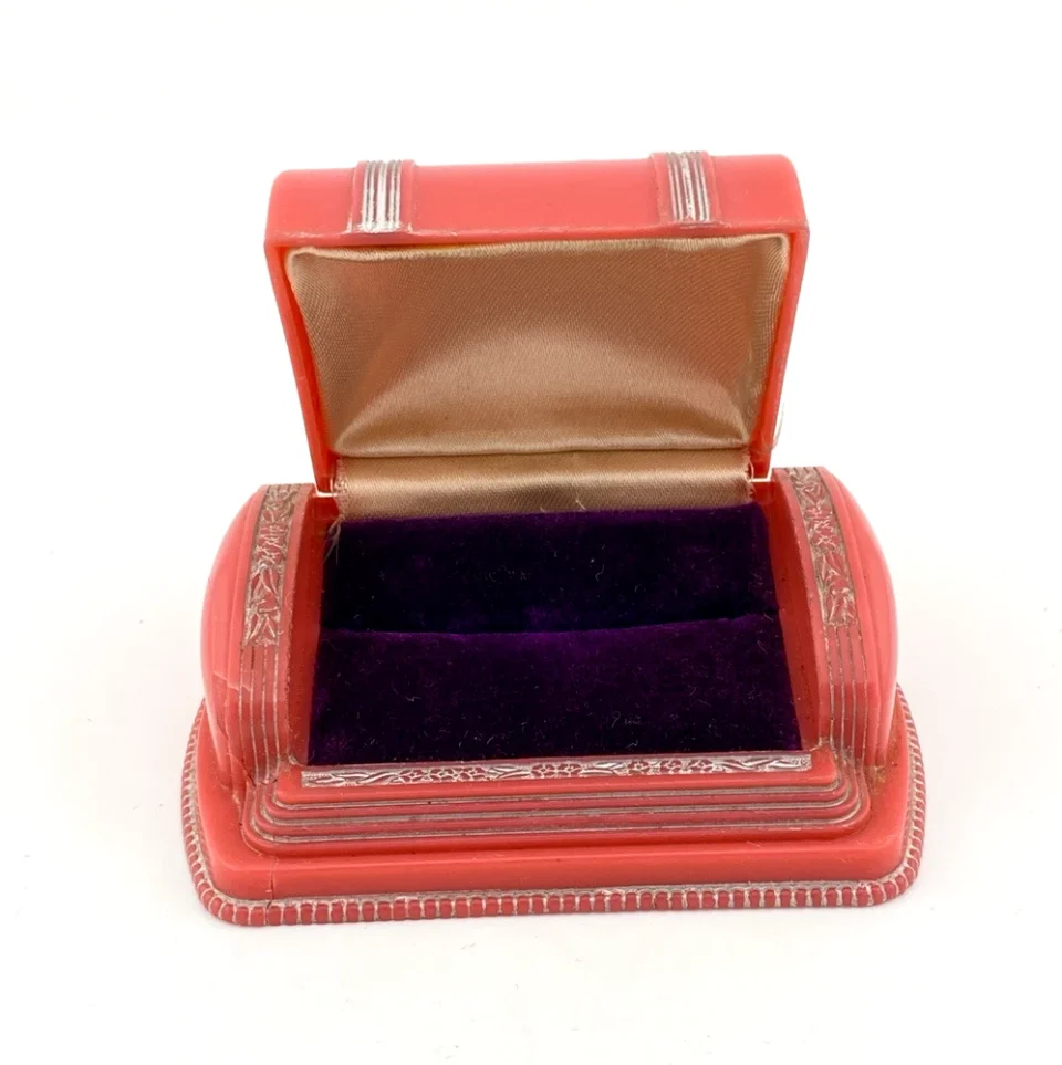 Vintage W.S. NY Treasure Chest Ring Box c.1950s Made in USA