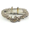 Large antique Victorian silver plated belt buckle with raised scrollwork design