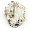 Large antique Victorian silver plated belt buckle with raised scrollwork design