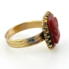Victorian gold filled ring with carved carnelian cameo depicting a classical warrior profile