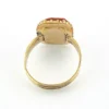 Victorian gold filled ring with carved carnelian cameo depicting a classical warrior profile