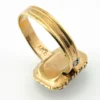 Victorian gold filled ring with carved carnelian cameo depicting a classical warrior profile