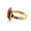 Victorian gold filled ring with carved carnelian cameo depicting a classical warrior profile