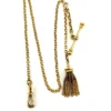 Full view of antique Victorian gold filled Albert watch chain with tassel