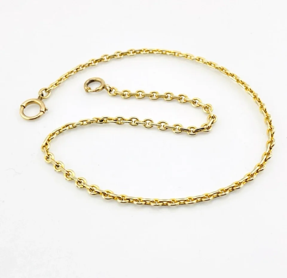 Art Deco Gold Filled Pocket Watch Chain Chunky Oval Links 13.25 Inch