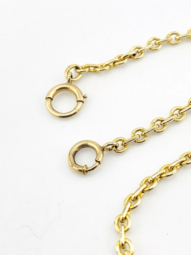 Art Deco gold filled pocket watch chain with chunky oval links