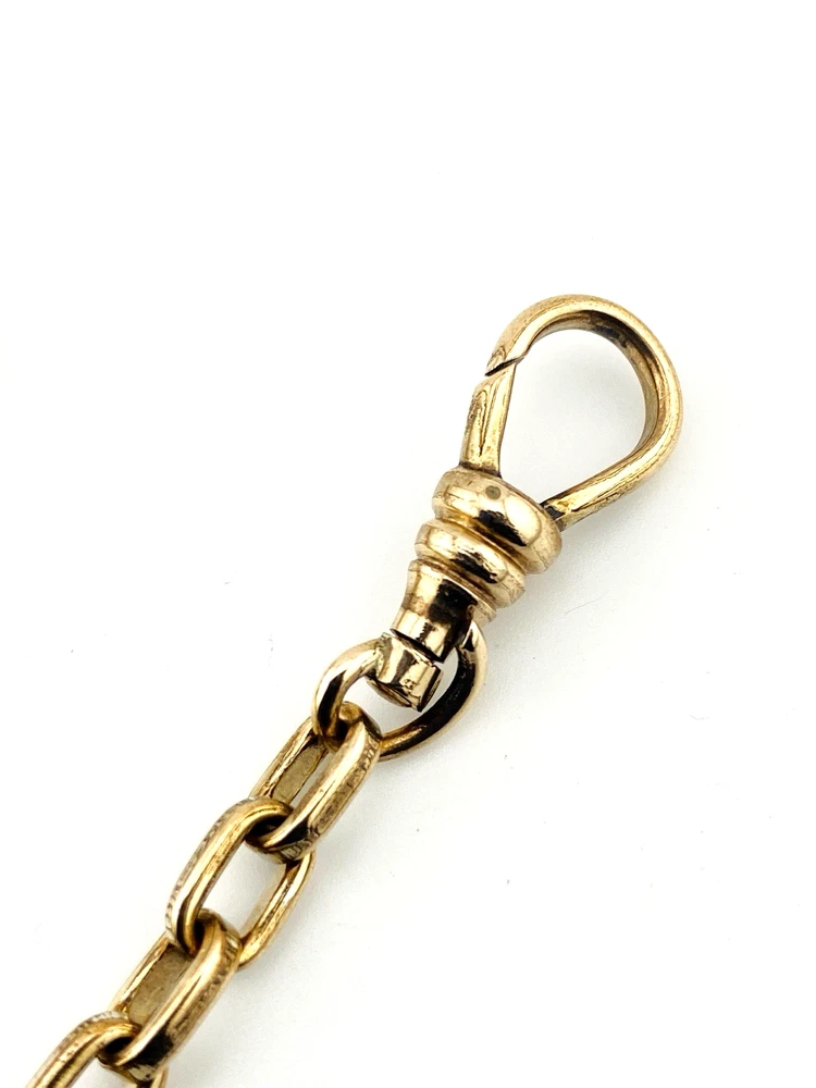 Heavy oval link gold filled watch chain