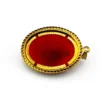 Large vintage Czech red glass pharaoh cameo pendant in gold plated Egyptian Revival setting