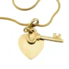 Gold Filled Heart & Key Charm Snake Chain Bracelet