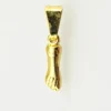 Small yellow gold-plated mano figa good luck pendant charm marked FERLON