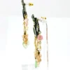 Baroque Cherub Chandelier Earrings with Glass Hearts and Pearls
