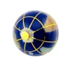Dimensional blue enamel world globe pendant inlaid with gemstones and shell