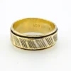 Vintage McGrath-Hamin 10K gold-filled wide band ring with black enamel detail