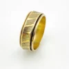 Vintage McGrath-Hamin 10K gold-filled wide band ring with black enamel detail