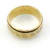 Vintage McGrath-Hamin 10K gold-filled wide band ring with black enamel detail