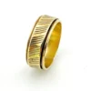 Vintage McGrath-Hamin 10K gold-filled wide band ring with black enamel detail