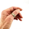 Vintage McGrath-Hamin 10K gold-filled wide band ring with black enamel detail