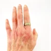 Vintage McGrath-Hamin 10K gold-filled wide band ring with black enamel detail