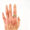 Vintage McGrath-Hamin 10K gold-filled wide band ring with black enamel detail