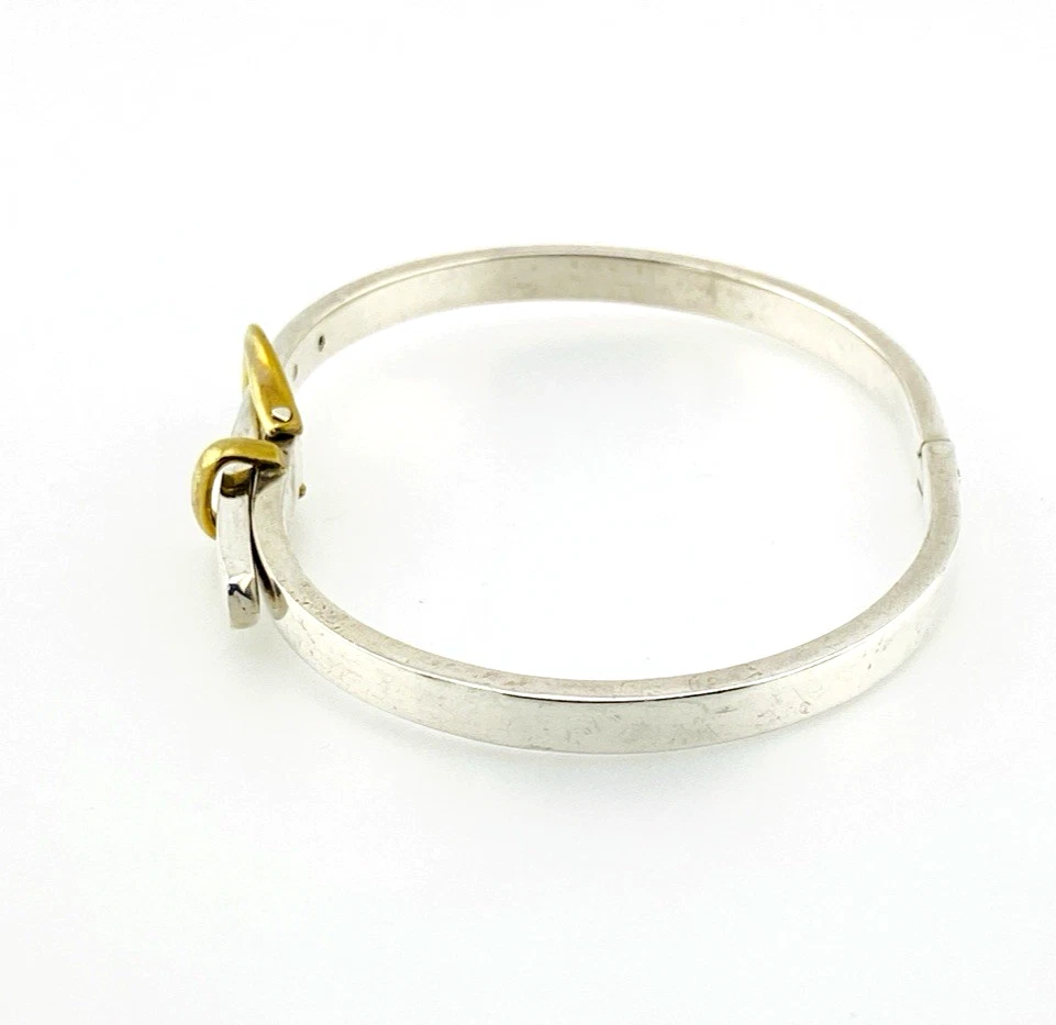 Mexican Two-Tone Sterling Silver Buckle Bracelet