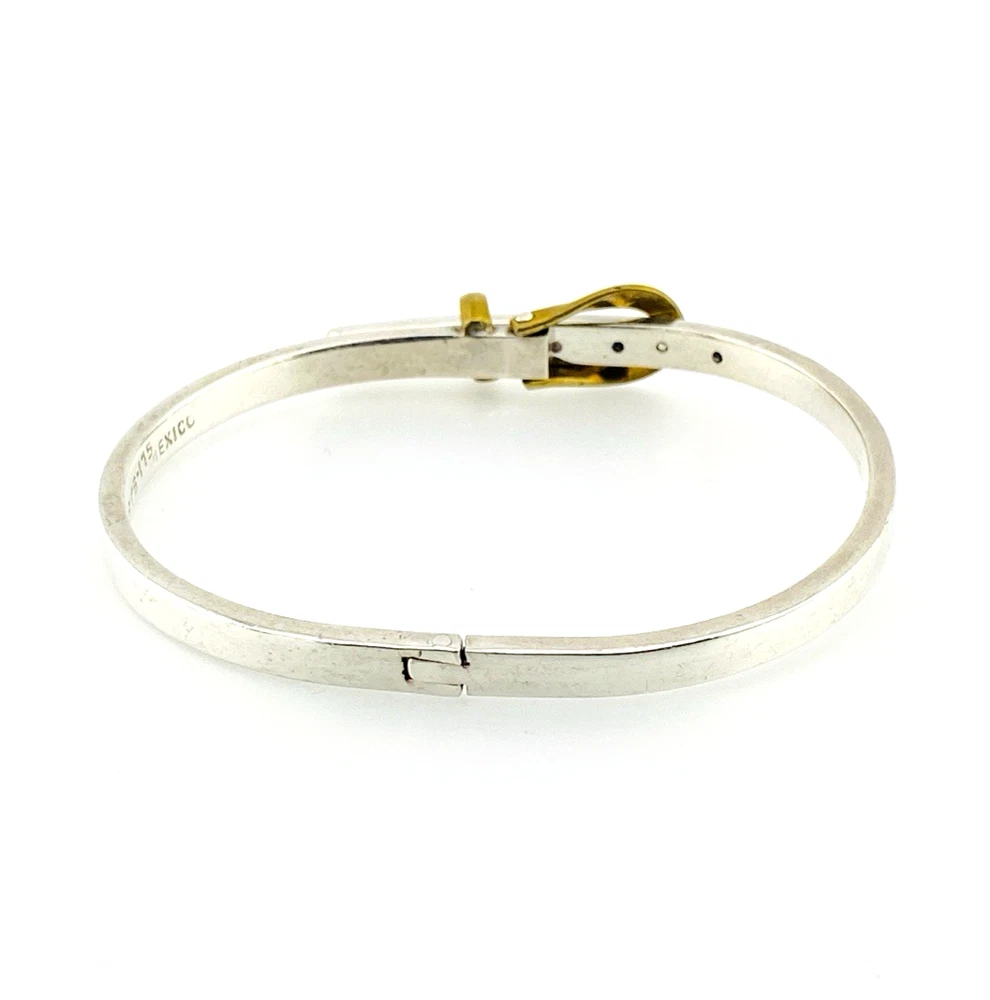 Mexican Two-Tone Sterling Silver Buckle Bracelet