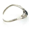 Native American Sterling Silver Feather Black Onyx Cuff Bracelet Signed J