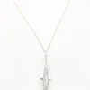 Vintage Modernist sterling silver arrowhead pendant necklace with marquise larimar, artist signed JR