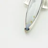 Vintage Modernist sterling silver arrowhead pendant necklace with marquise larimar, artist signed JR
