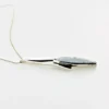 Vintage Modernist sterling silver arrowhead pendant necklace with marquise larimar, artist signed JR