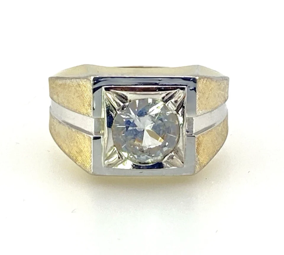 ESPO Two Tone Gold Filled Sapphire Men's Ring Size 11.5