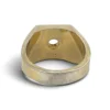 Vintage ESPO two-tone gold-filled men's ring with flush-set colorless sapphire and architectural square bezel