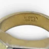 Vintage ESPO two-tone gold-filled men's ring with flush-set colorless sapphire and architectural square bezel