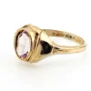 Vintage McGrath-Hamin rolled gold plate signet ring with oval lavender glass