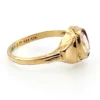 Vintage McGrath-Hamin rolled gold plate signet ring with oval lavender glass