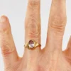 Vintage McGrath-Hamin rolled gold plate signet ring with oval lavender glass