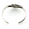 Native American Sterling Silver Feather Black Onyx Cuff Bracelet Signed J