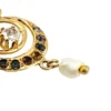 Antique Edwardian solid 9K gold lavaliere pendant with a diamond simulant center, natural baroque pearl drop, and later 12K gold filled chain.