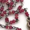 Ruby bead conversion necklace with Victorian mother-of-pearl cornucopia, garnet and antique paste ornament