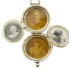 WWII-era sterling silver forget-me-not locket opened to reveal four original family photographs